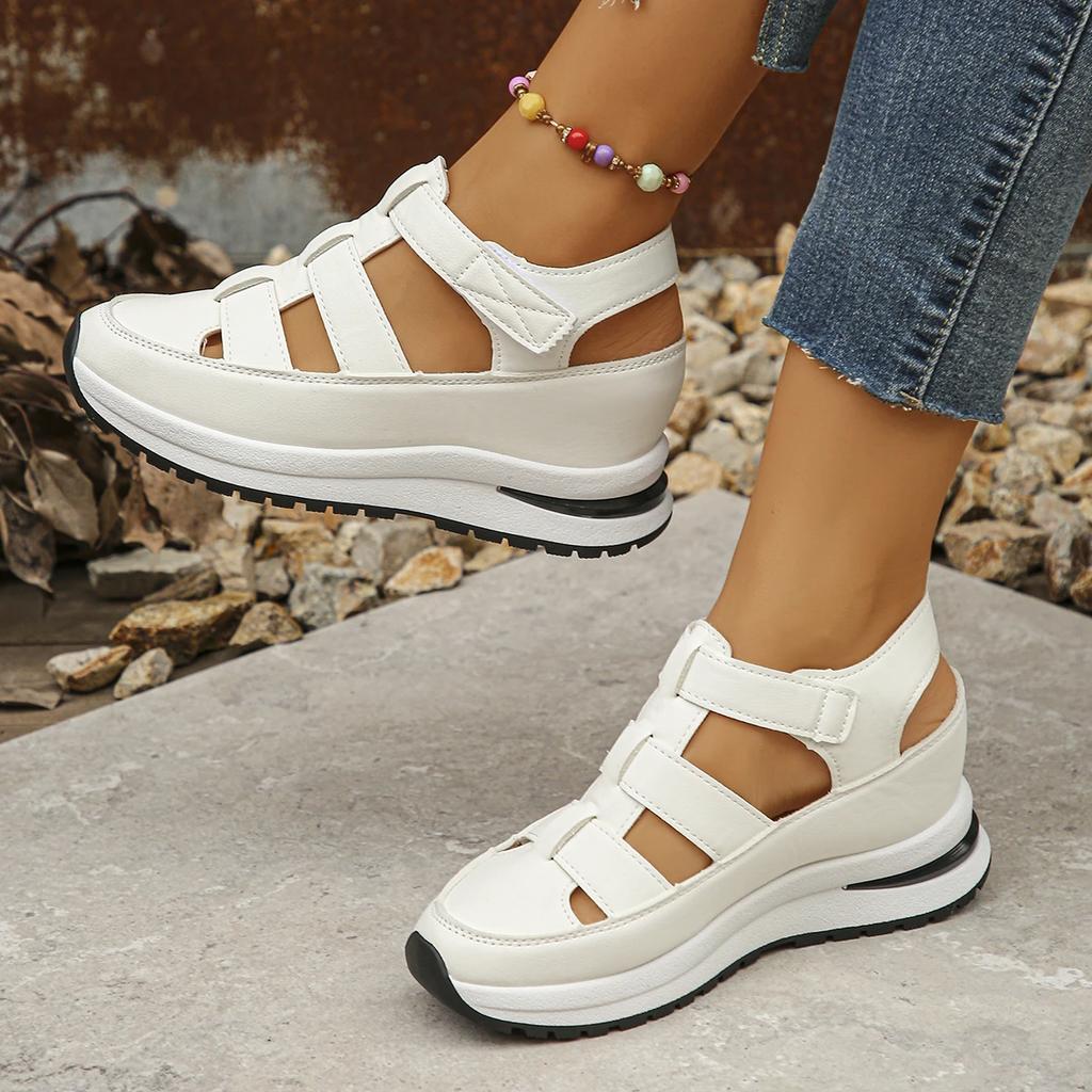 New Ladies Shoes  High Quality Buckle Strap  Closed Toe Office Sandals