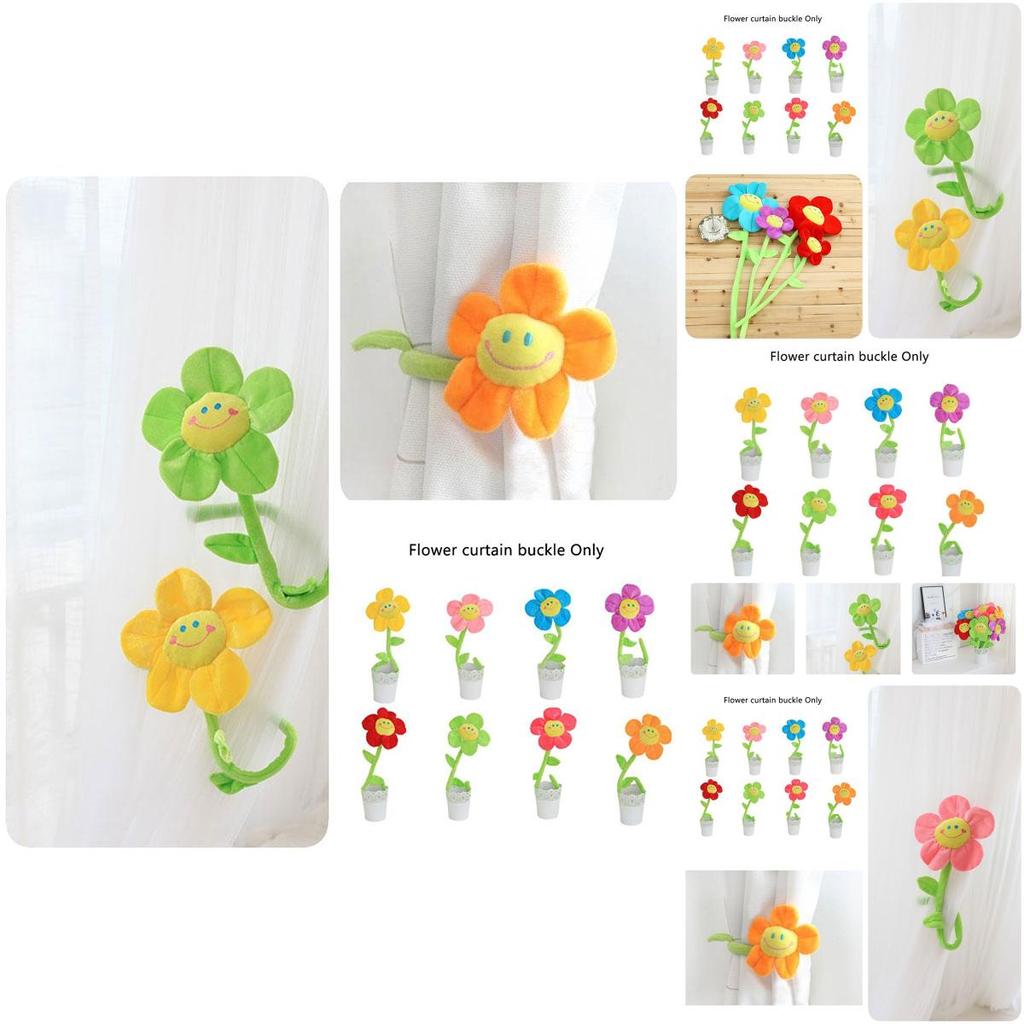 Creative Floral Curtain Holdback Soft Short Plush 8 Colors 3 Sizes Easy To Use