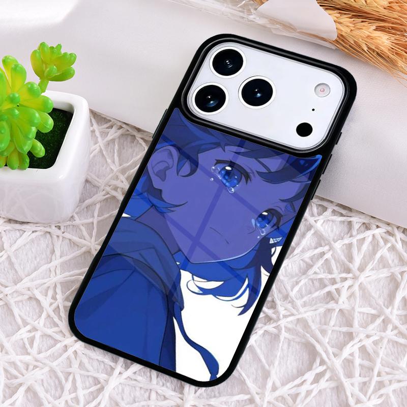Trauriges Mädchen Japanischer Anime Stoßfeste Handyhülle für iPhone 17 Air 16e 15 11 12 14 13 Pro Max Hülle Coque