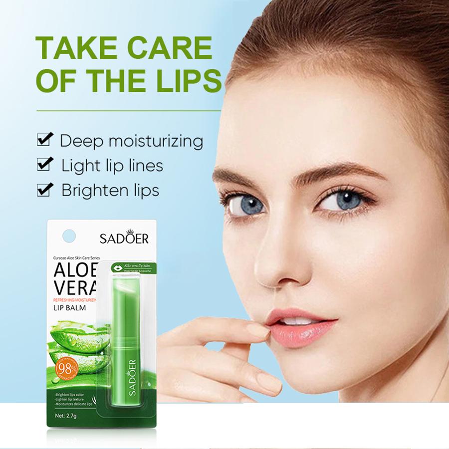 Balsam de buze cu Aloe Vera și Vitamina C Previne buzele uscate și crăpate Balsam de buze hidratant