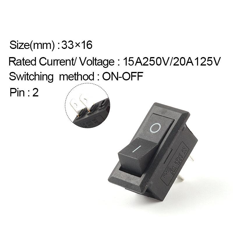 5PCS Boat Rocker Switch 33X16mm SPST 2/3Pin Snap in ON-OFF ON-ON Automotive Power Dash Truck switch Accessories 15A/20A 250V/125V