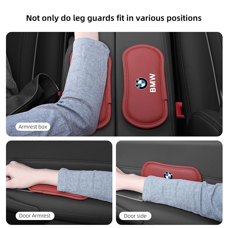 CDKO4 Car Leg Cushion Knee Pad Memory Foam Leather Interior Rest Comfort For BMW iX1 i7 F07 F48 F39 F34 F40 F45 F46 G30 G20 Stickers