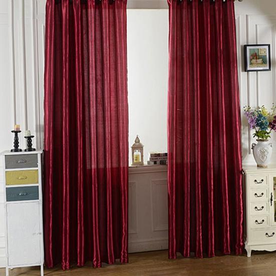 Window Curtain No Odor Comfortable Rod Through Curtain Room Darkening Window Curtain for Bedroom