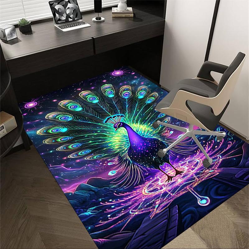 1PC peacock, cosmic Extra Large Non Slip Floor carpet, Office, family, bedroom, Studio Large Area Rug Indoor Rugs, , Vibrant Colors