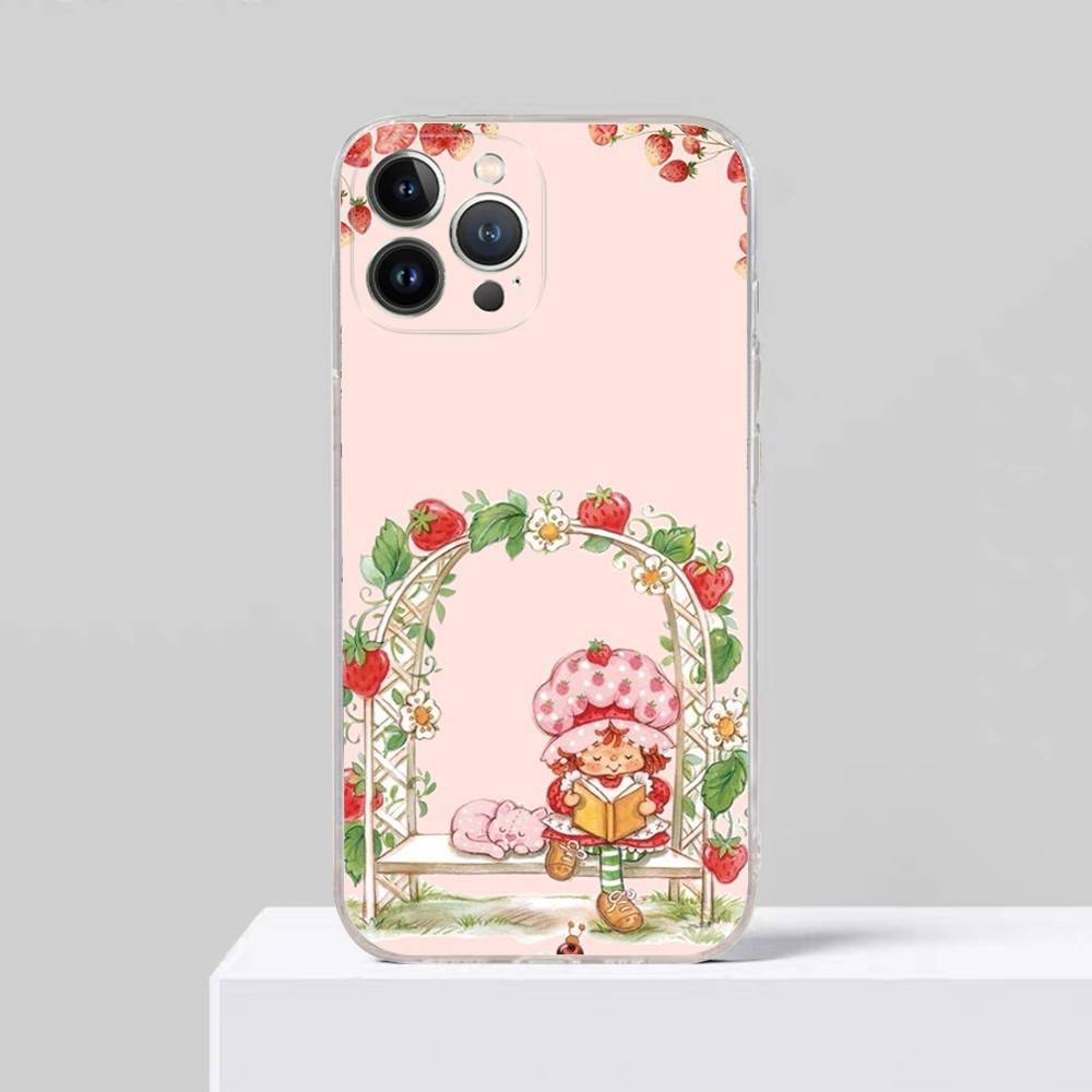 S-Erdbeere S-Shortcake Für iPhone 11 12 13 14 15 16 17 Pro Max Plus Air Transparent Klar Stoßfeste Hülle