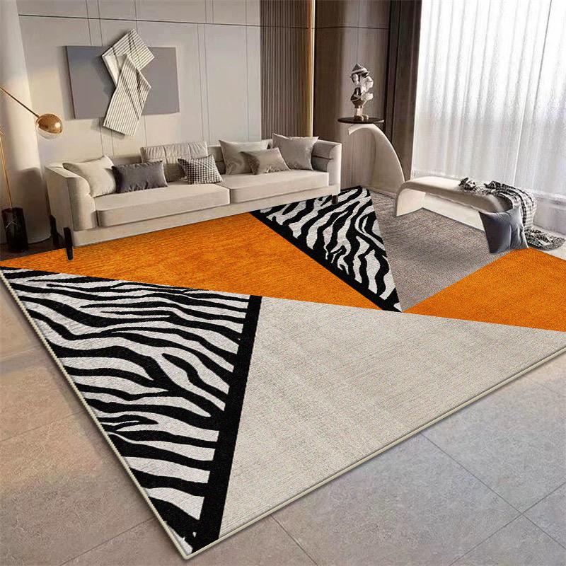 Geometrische Orange Große Teppiche für Wohnzimmer Leichter Luxus Zuhause Sofa Weicher Teppich 200x300 Dekoration Schlafzimmer Kinder Rutschfeste Matte