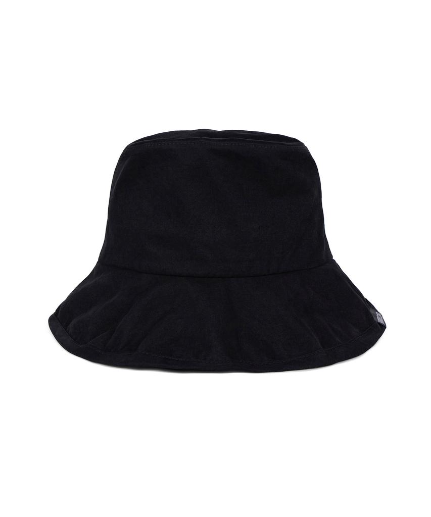 Bajal Wide Brim Washed Bucket Hat Black