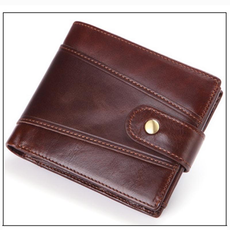 RFID Diebstahlschutzbürste für Herren Geldbörsen Business Retro Multifunktional Top-Layer Rindsleder Mehrfachkartenfächer Kreditkartenfach Geldbörse