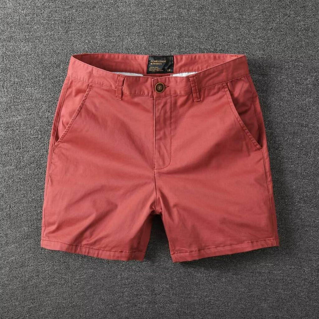 Zomer Mannen Slim Fit Rechte Shorts Mannen Casual Werkkleding Strandshorts Mannen Elastische Taille Meerdere Zakken Sportkleding Mannen Katoenen Broeken