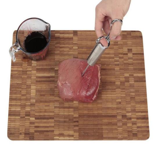 Meat Injector Kit Marinade Seasoner with Stainless Steel Needles for BBQ Grill Turkey Ergonomic Design Seasoning Injector for Flavorful Meat Brisket