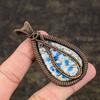 K2 Azurite Handmade Copper Wire Wrap Jewelry Pendant 2.84" w4A38