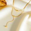 Double-layer Stacked Simple and Fashionable Small Round Bead Fringed Necklace Temperament Niche Versatile Women's Multi-layer Collarbone Chain