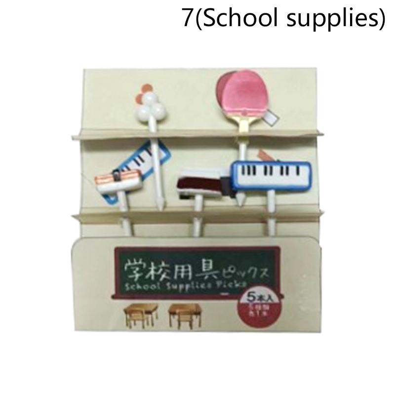 Mini Cartoon Kunststoff Obstgabel Spieße Kinder Snack Kuchen Dessert Spieß Zahnstocher Bento Mittagessen Party Dekoration