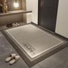 Tapis d'entrée élégant antidérapant - Mélange durable de coton et de lin