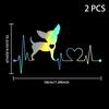 [Q]2PCS Car Sticker Pet Cat Heartbeat Lifeline Creative Truck Automobiles Motorcycles Exterior Accessories