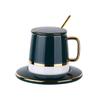 Ceramic Mug With Lid Milk Coffee Cups European Porcelain Creative Simple Espresso Couple Tea Cup And Saucer Set Gold Spoon Mugs|Mugs