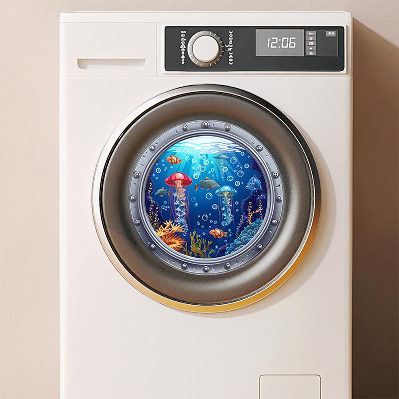 Underwater World Toilet Sticker Ocean Animals Wall Sticker Self-Adhesive Removable Waterproof Bathroom Decals Home Decor