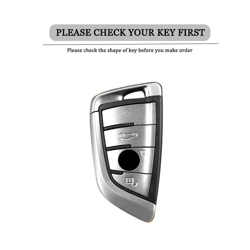 Zinc Alloy Leather Car Key Case For Bmw X1 X3 X4 X5 G05 X6 X7 F20 F30 F31 G20 G30 G11 F15 F16 G01 G02 F48 Key Fobcar Accessorie