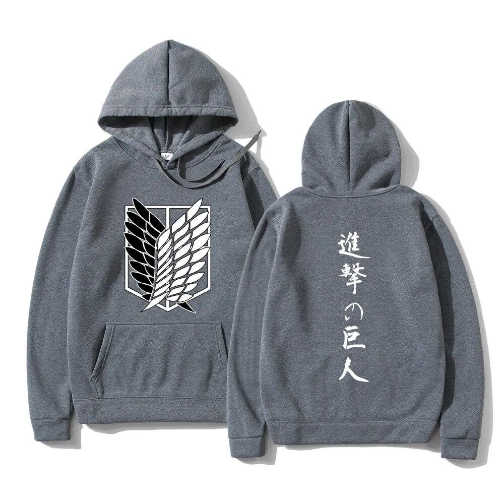 Atak Tytanów Mody unisex Bluzy Bluzy Japońskie Anime Bluza Z Kapturem Swetry Topy Shingeki No Kyojin Uniseks Ubrania Z Kapturem