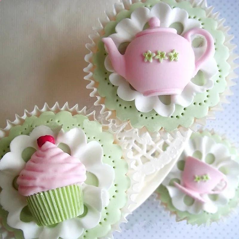 Moule à gâteau en silicone en forme de tasse DIY Décoration de gâteau fondant Outils de cuisson Décoration de gâteau