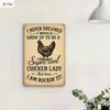 Super Cool Chicken Lady Wall Sign Funny Metal Vintage Farmhouse Decor Rustic Quote