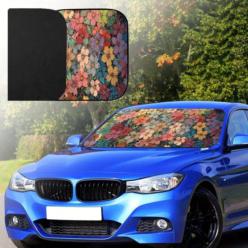 1Pcs Universal Reflective Car Windshield Sunshade UV Rays Heat Blocker Keeps Vehicle Cool Unique Design Fit Sedans SUVs RVs