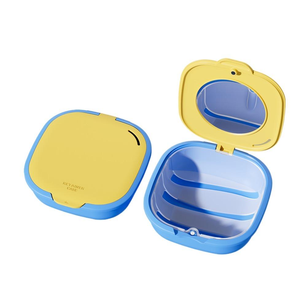With Mirror Retainer Case Portable Mouth Guard Soaking Cup False Teeth Holder  Oral Cleaning