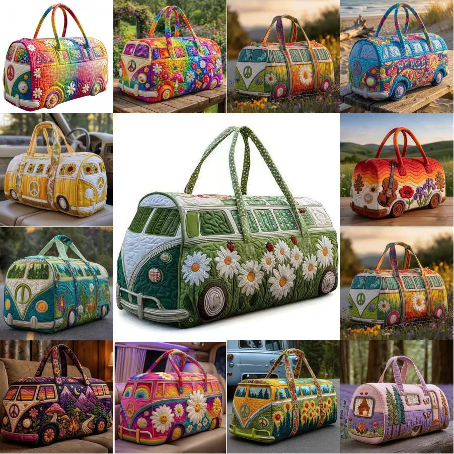 Sac de voyage imprimé éponge 3D pour bus longue distance en matériau polyester pour voyage décontracté