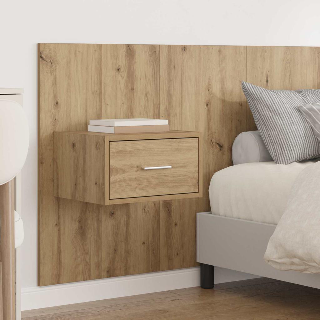 Headboard with Cabinets 3 pcs Artisan Oak Wood Based Material