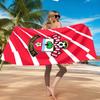 FC Címer Mintás Mikroplüss Strandtörölköző, Puha és Nedvszívó, Gyorsan Száradó, Ideális Nyári Utazáshoz, Strand Alapdarab, Úszómedence