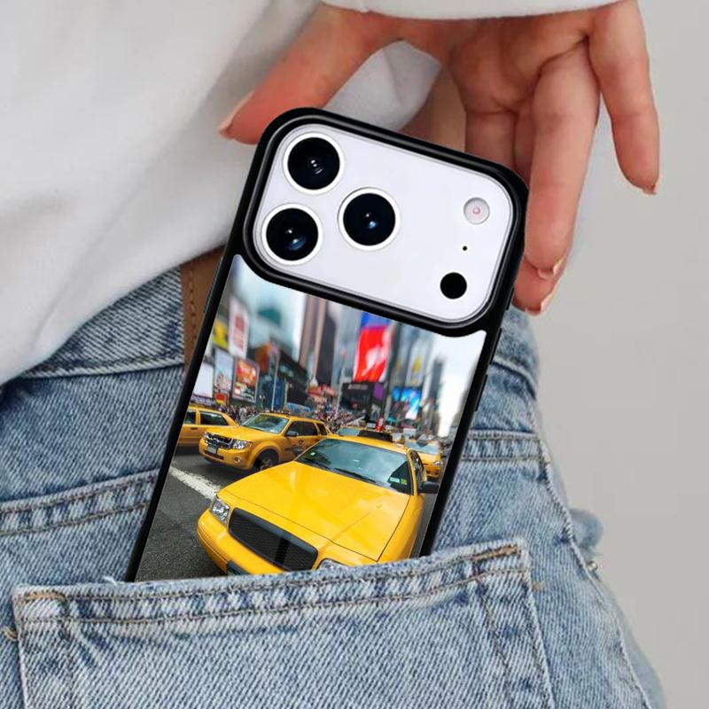 NYC Yellow Taxi Cabs Phone Case for iPhone 17ProMax 12 13 14 15 16e 17 Pro Max Plus Air Cover