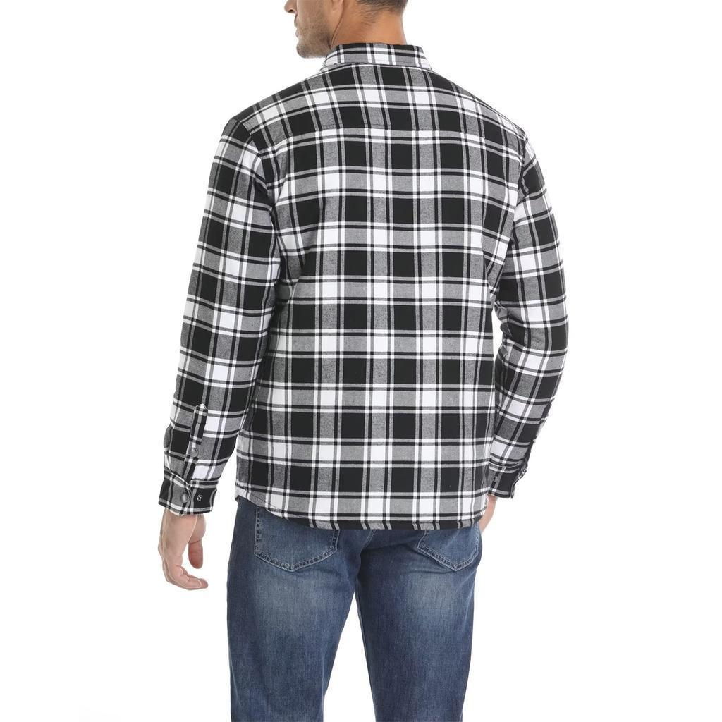 Men's /Winter Long Sleeve Lapel Plaid H Thickened Shirt Jacket