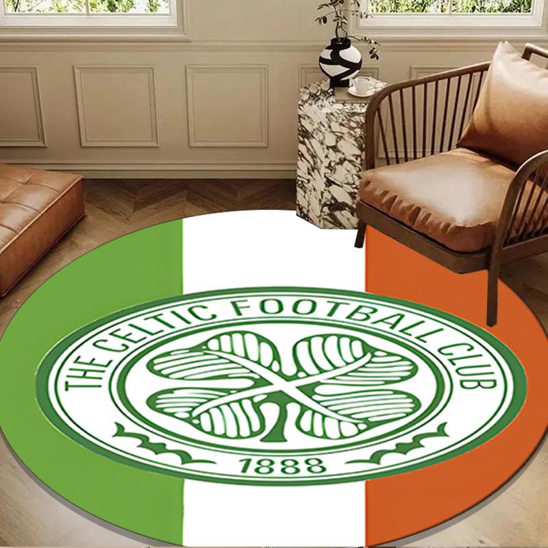 1PC Rug Cel-tic Football Club Crest Round Mat Home Decor, Chair Rug For livingroom,Bedroom, Doormat Home Decor Birthday Gift Christmas Gifts