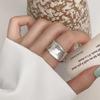 925 Silver Ring For Women Jewelry Wide Simple Open Vintage Handmade Ring Allergy For Party Birthday Gift