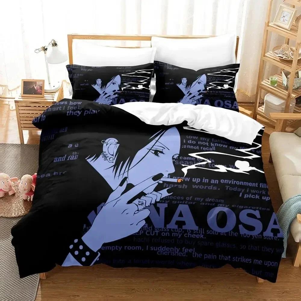 Anime Nana Black Stones Bedding CollectionDuvet Cover Comforter Bed Collection Quilt Cover PillowcaseKing Queen Twin Size Boys Girls Adultse