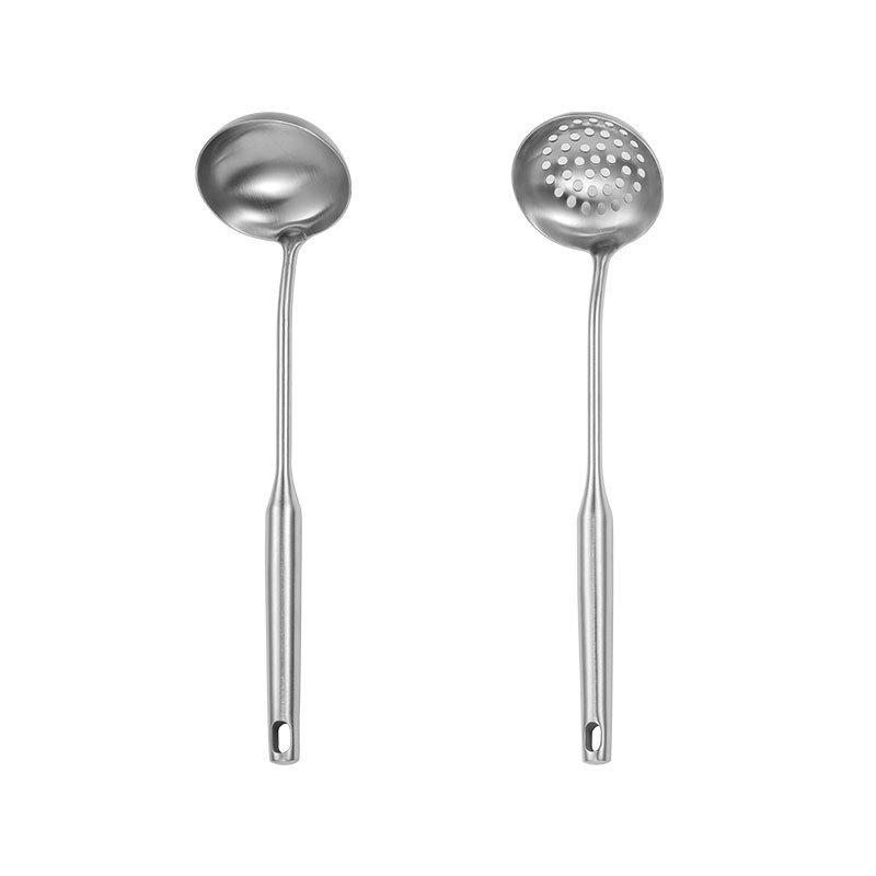 304 Edelstahl Schaumlöffel & Schöpfkelle Set mit Stehendem Hohlgriff zum Kochen in der Küche