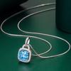 BELLA BOX Square Zircon Pendant Necklace Multiple Colour Fashion Wedding Engagement Jewelry