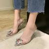 Transparent Bankett Komfortable Kristall Baotou frauen High Heels Zapatos Mujer Frühling Herbst Mode Neue Sexy Hochzeit Sandalen