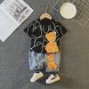 2023 Summer Kids' Two-Piece Set: Boys' Round Neck T-Shirt & Girls' Short Sleeve Korean Style