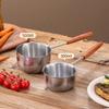 Wooden Handle Milk Pan Stainless Steel Oil Splashing Gadget  for Preventing Hot Oil From Scorching