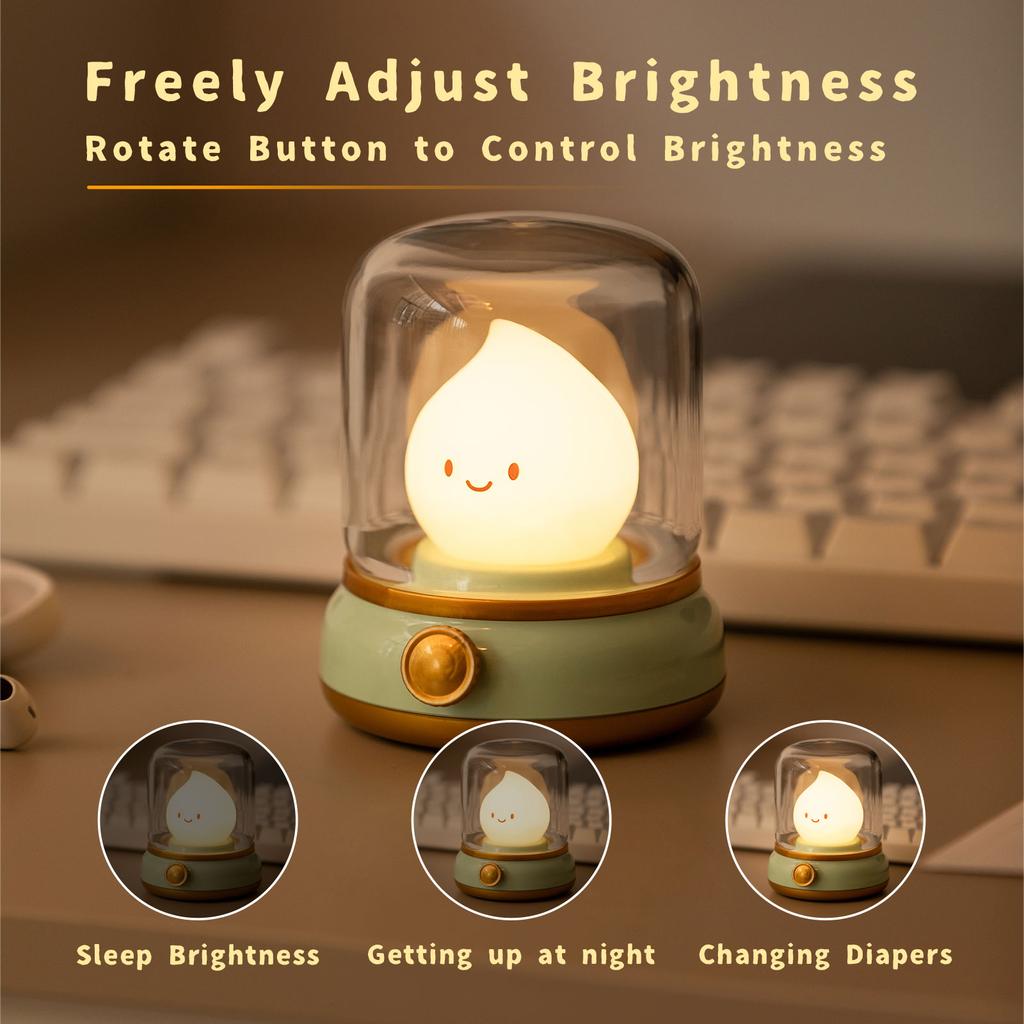 Xiaomi Candle Night Light Cute Flame Lamp Desktop LED Decorative Light USB Rechargeable Night Light Bedroom Creative Children's Gift
