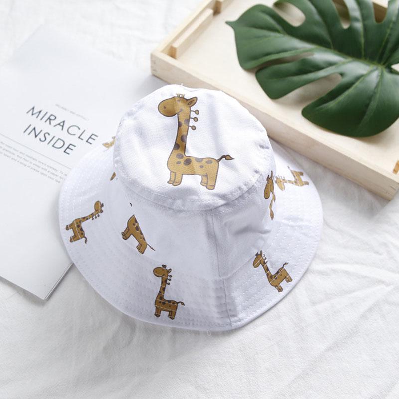 Cartoon Giraffe Baby Hut Eimer Kappe Sommer Kinder Casual Sonnenhut Baumwolle Kinder Panama Kappen