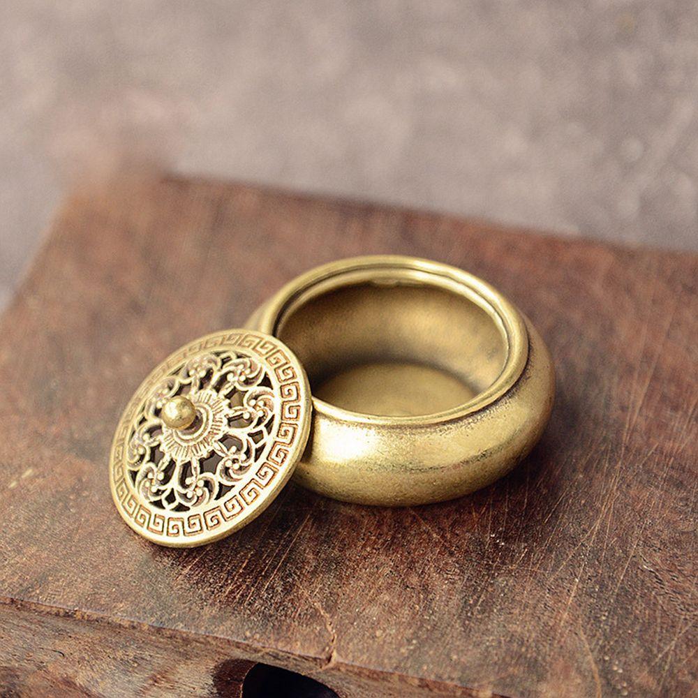 Desktop Ornaments Cense Stick Holder Mini Qilin Head Hollow Lotus Incense Burner Retro Brass Censer