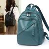 Women's Backpack New Simple and Fashionable Large-capacity PU Backpack College Student Casual Schoolbag