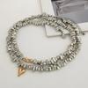 New Vintage CCB Bead Irregularity Unique Design Heart-Shaped Pendant Necklace Sets for Woman Fashion Necklace  Holiday
