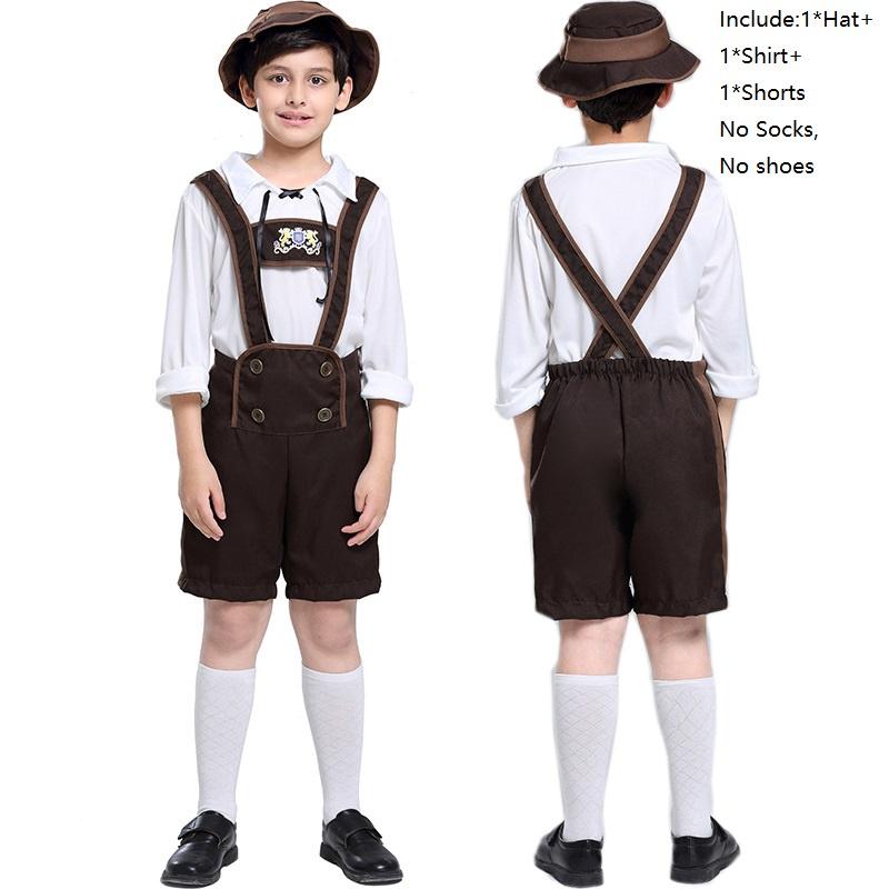 Authentic Children's German Oktoberfest Outfit With Hat For Halloween And Cosplay