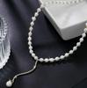 2019 Versatile Pearl & Rhinestone Pendant Clavicle Necklace for Women