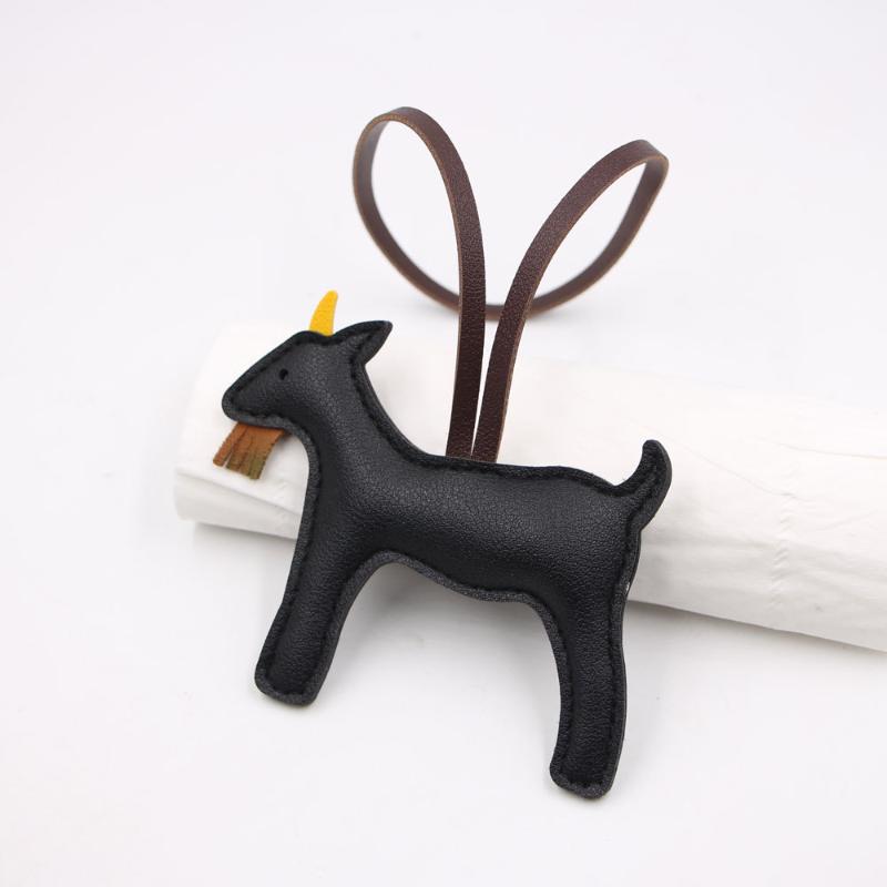 PU Leather Goat Bag Charm Cute Mini Hanging Pendant for Backpacks Handbags Keyrings Luggage Accessory