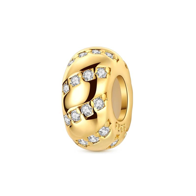 Original Golden Series 925 Silver Luggage Travel Sun Leopard Charms Zirconium DIY Bead Fit Bracelet Jewelry Women Gifts