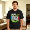 1st Grade Level Unlocked Video Game Back To School Tshirt Summer Popular Tshirts 100 Cotton O Neck Oversized Clothes
